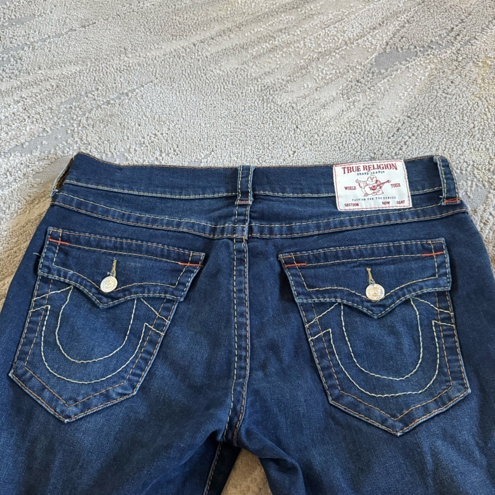 True Religion jeans Rocco relaxed skinny jeans dark wash flap pockets 36 - Picture 9 of 11